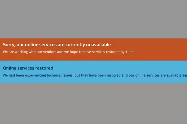 IT issue sinks companies register for a day