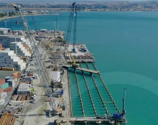 Napier Port's new wharf extension will cater to 360m cruise ships. (Image: Supplied)