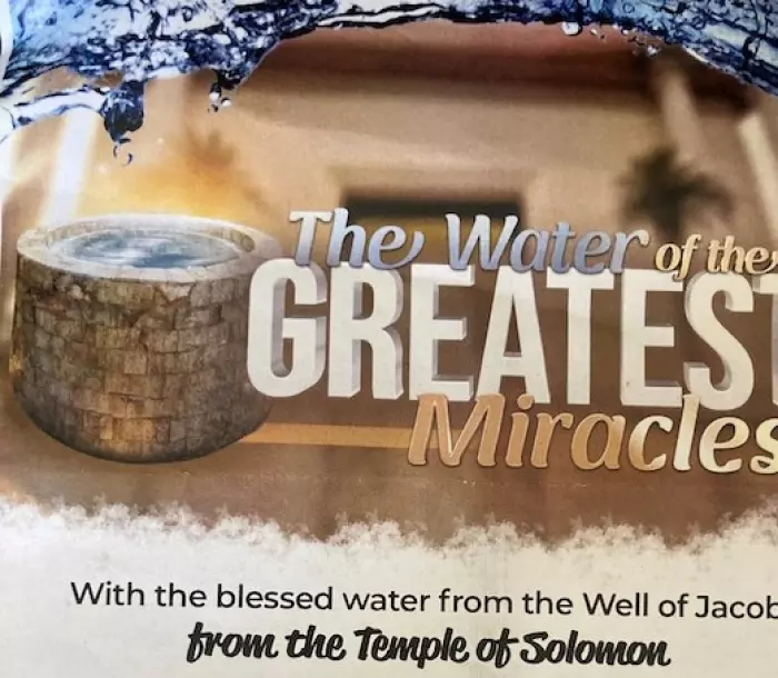 Church promotes 'miracle water' despite ad complaints with ASA