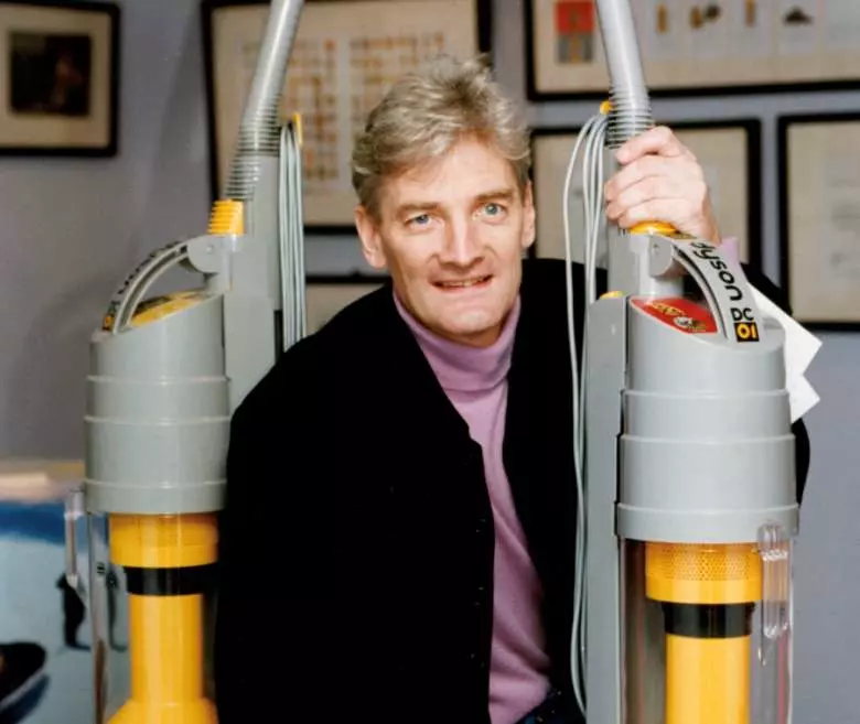 James Dyson in 1993 with his DC01 vacuum. (Photo: Supplied).
